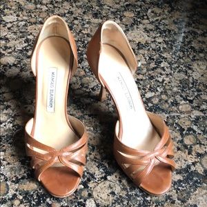 Cognac Leather Manolo Blahnik 3 inch Pumps